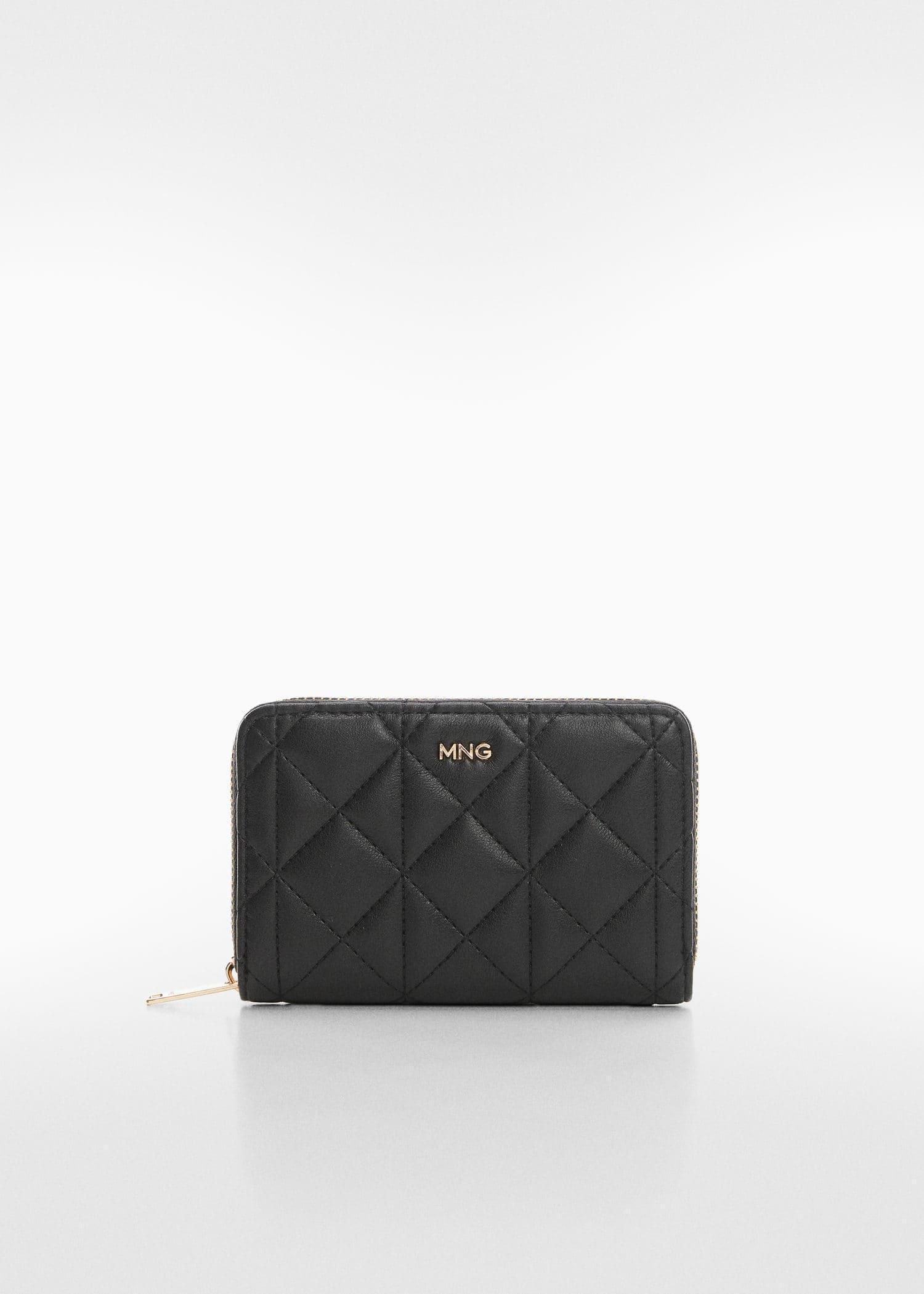 Mango - Black Quilted Purse With Logo