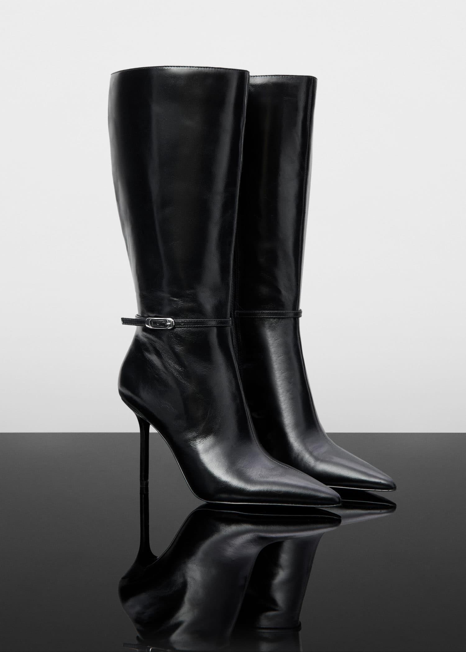 Mango zipper leather boots sales