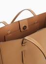 Mango - Brown Leather-Effect Shopper Bag