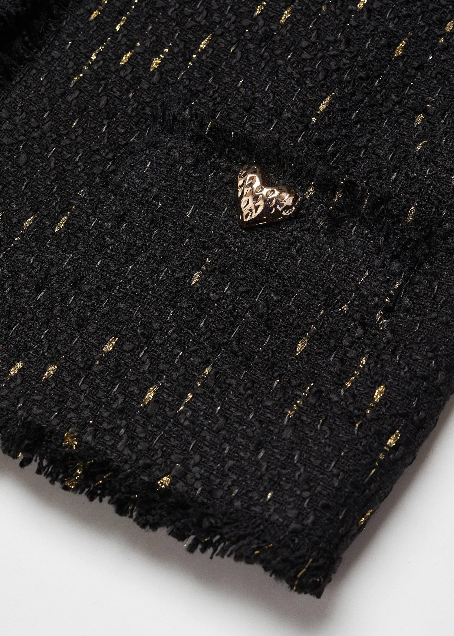 Mango - Black Knotted Tweed Jacket
