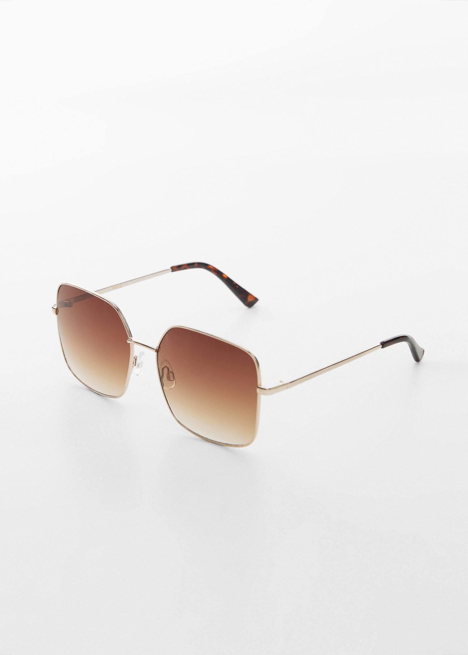 Gold Square Metallic Frame Sunglasses, , large image number 0