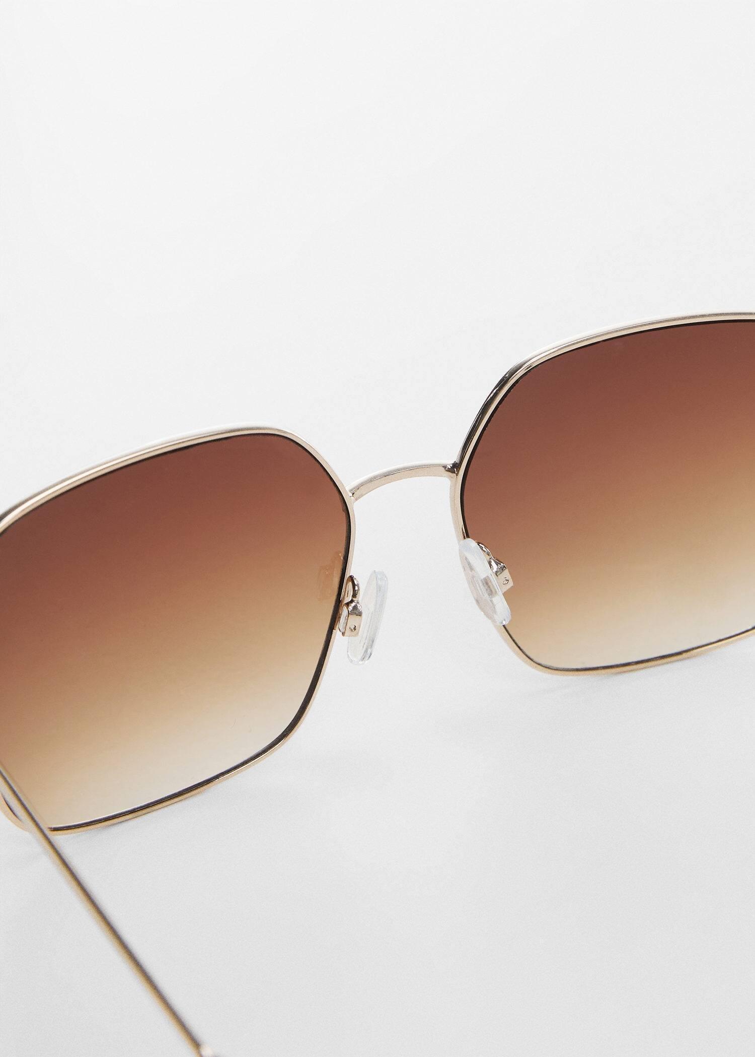 Gold Square Metallic Frame Sunglasses, , large image number 1