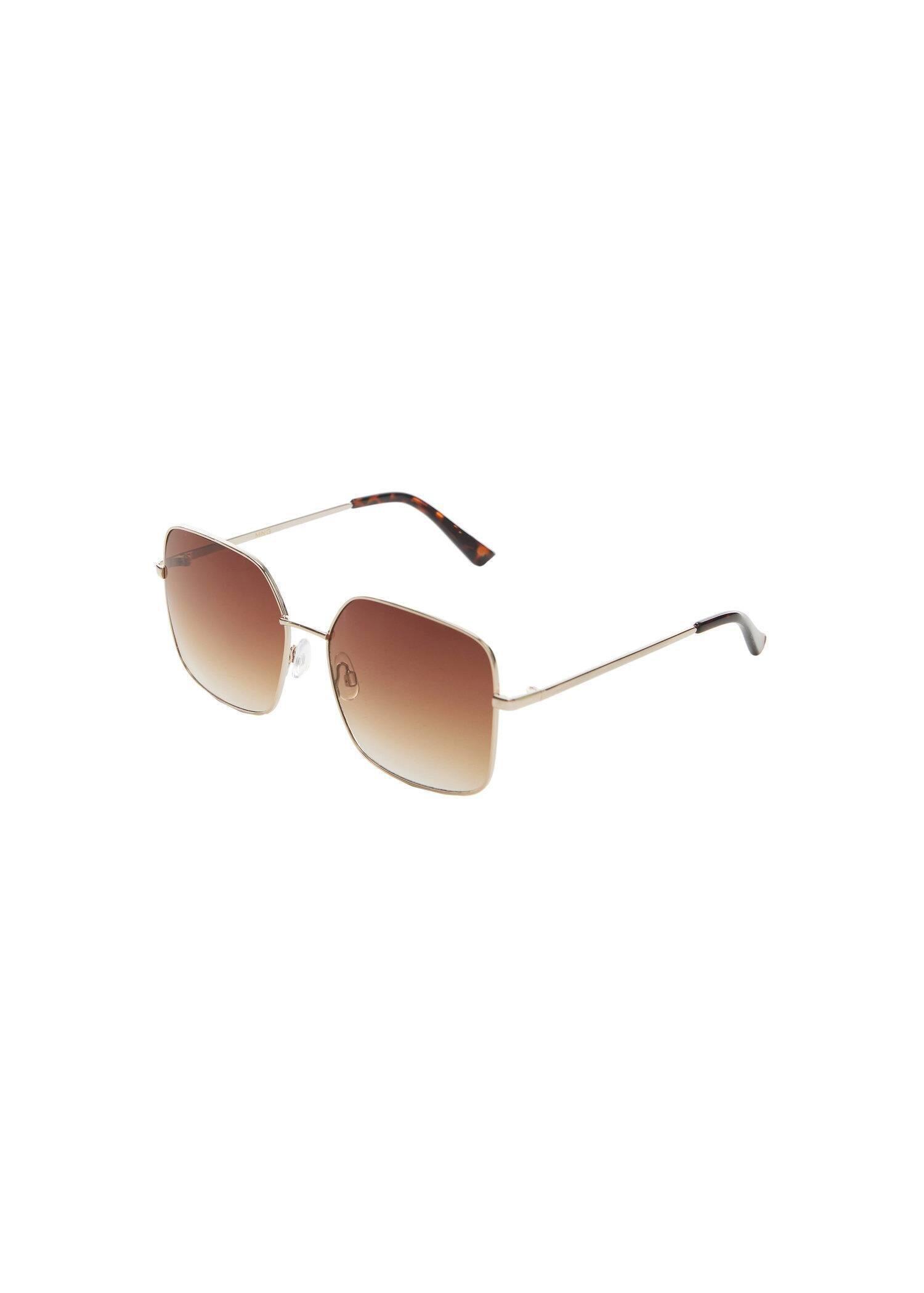 Gold Square Metallic Frame Sunglasses, , large image number 2