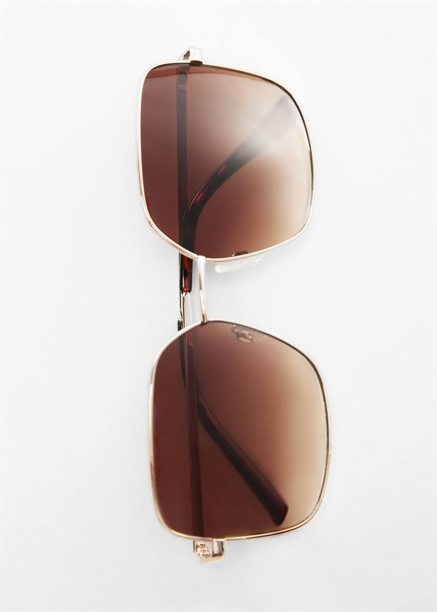 Gold Square Metallic Frame Sunglasses, , large image number 3