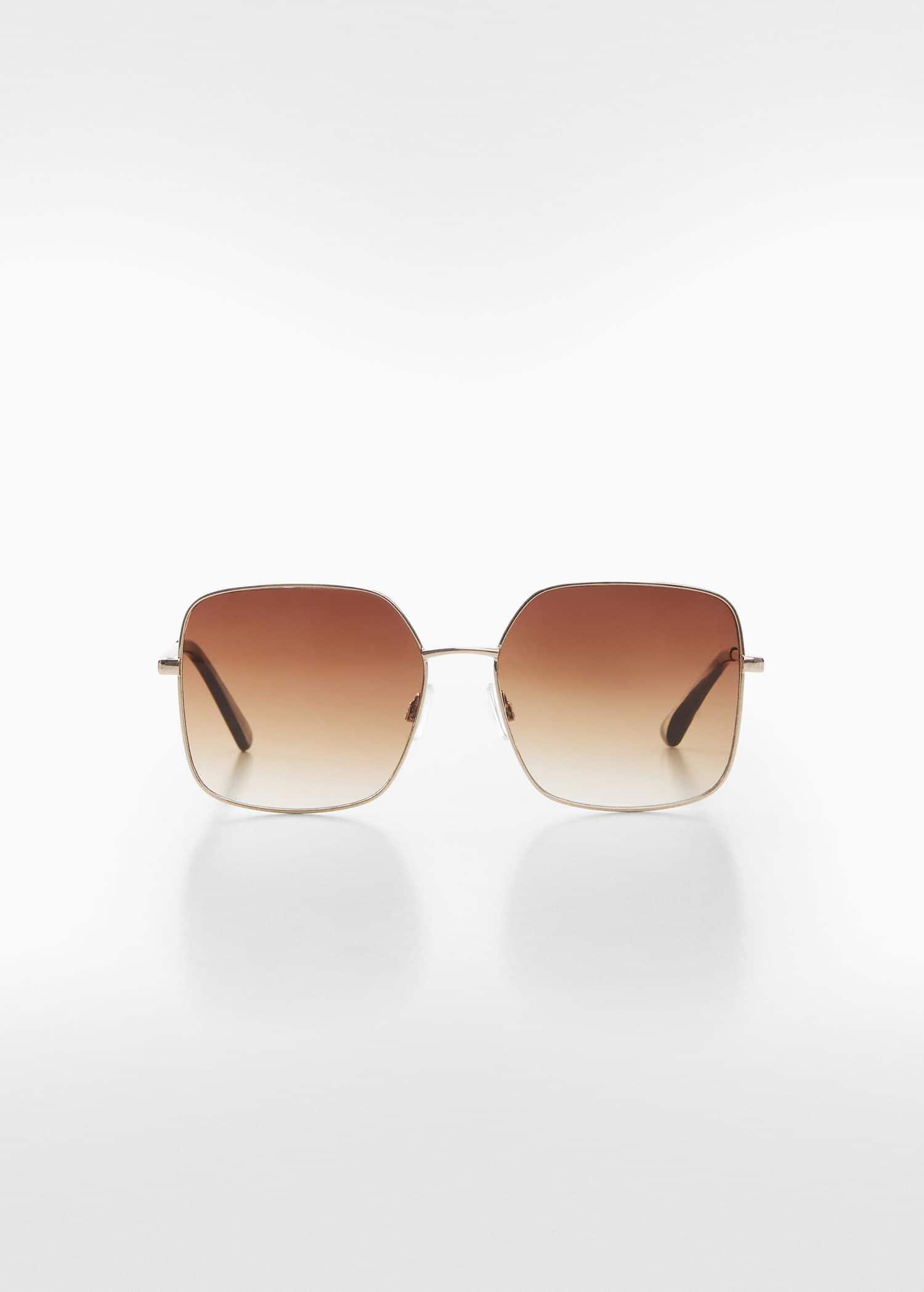 Gold Square Metallic Frame Sunglasses, , large image number 4