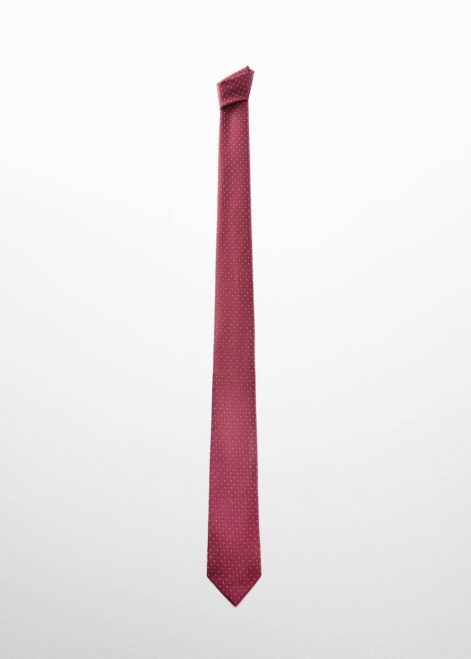 Burgundy Tie With Polka-Dot Print, , large image number 2