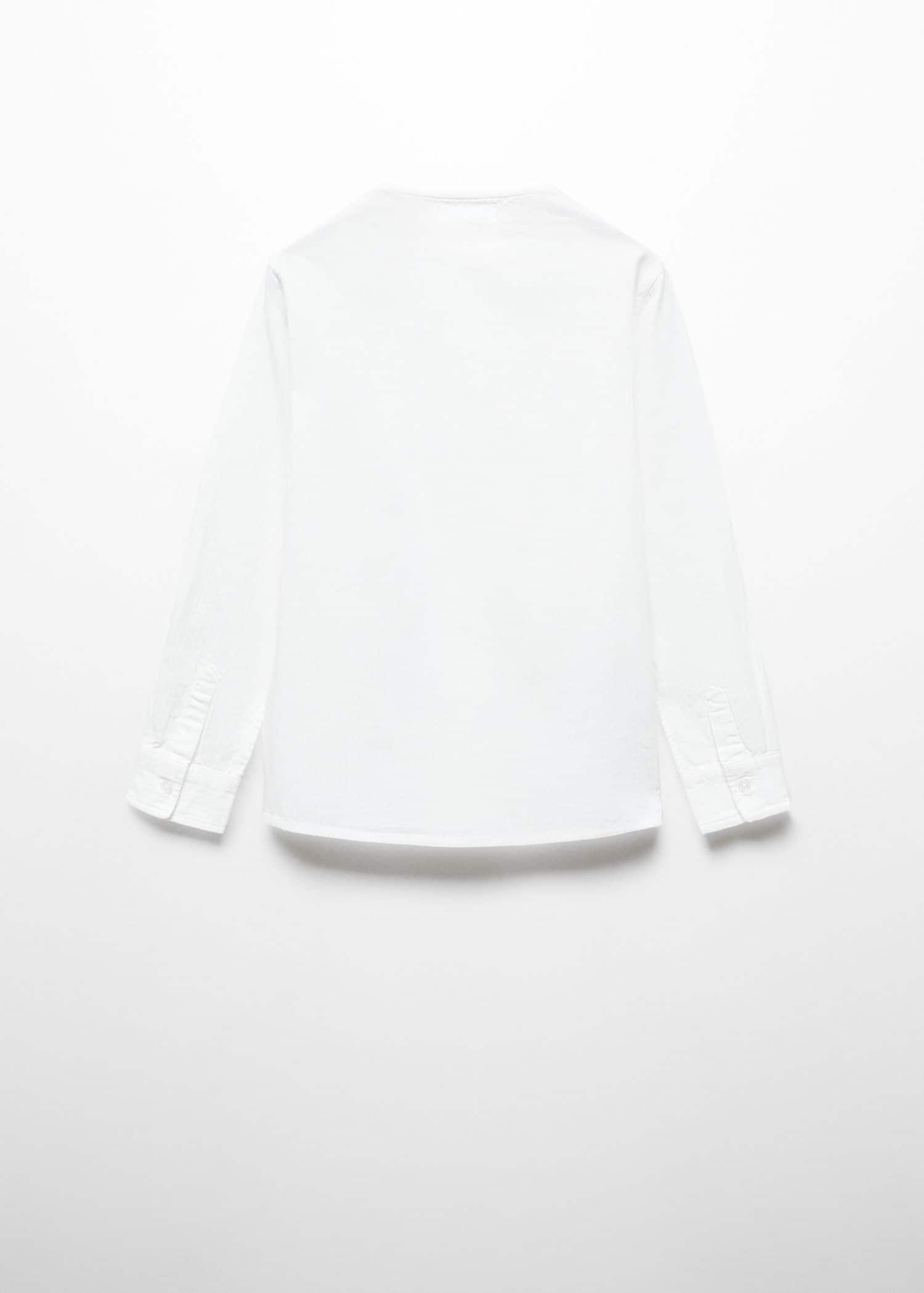 Mango - White Mao Collar Shirt, Kids Boys