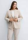 Mango - Beige Fitted Suit Jacket