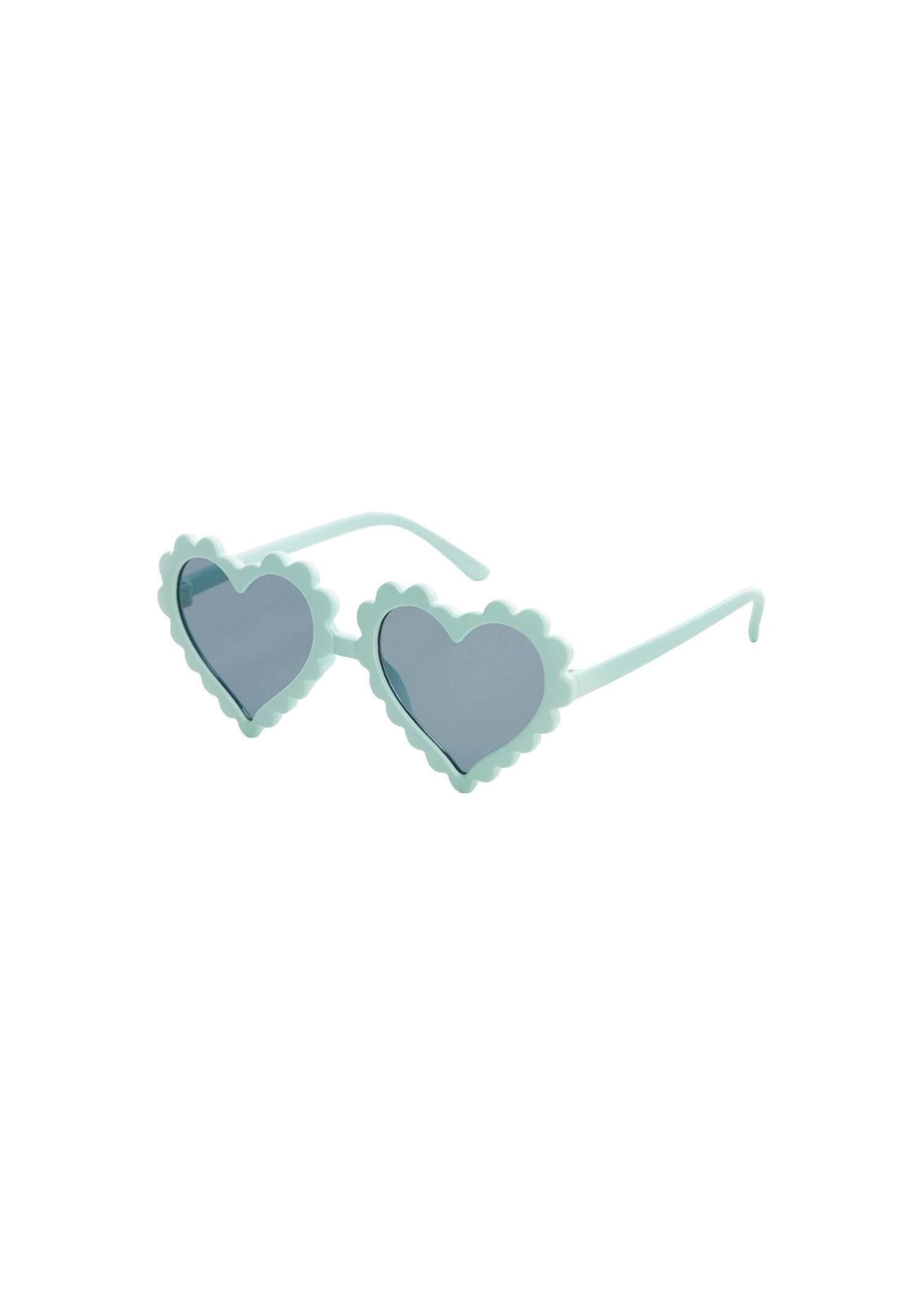 Mango - Green Heart Shape Sunglasses, Kids Girls