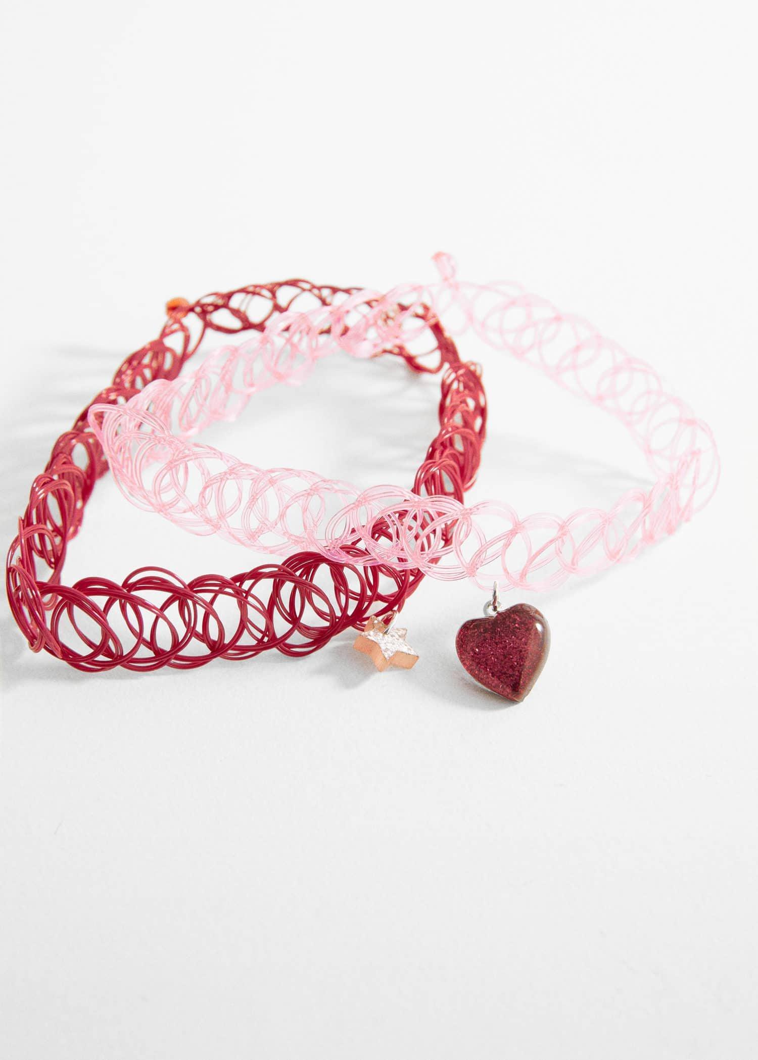 Pink Choker Necklace, Set Of 2, kids Girls, , large image number 1