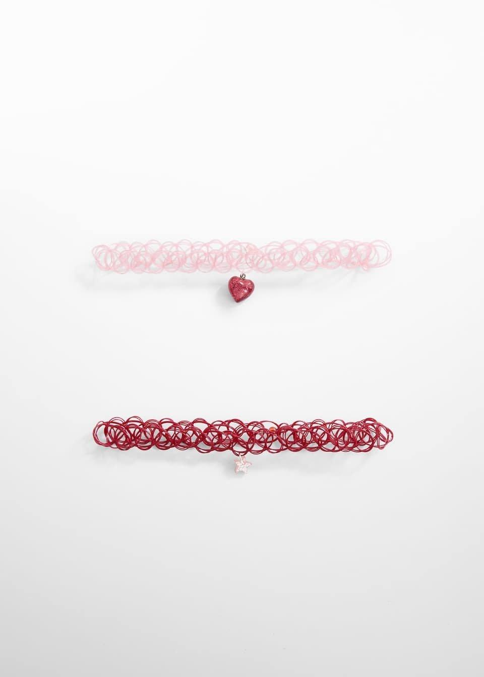 Pink Choker Necklace, Set Of 2, kids Girls, , large image number 2