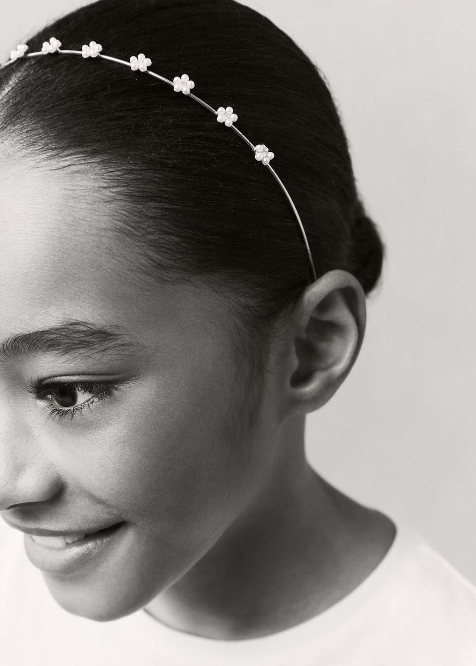 Gold Pearl Hairband, Kids Girls, , large image number 1