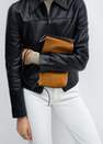 Mango - Brown Leather Shoulder Bag