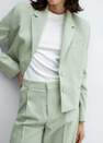 Mango - Green Cropped Blazer With Buttons
