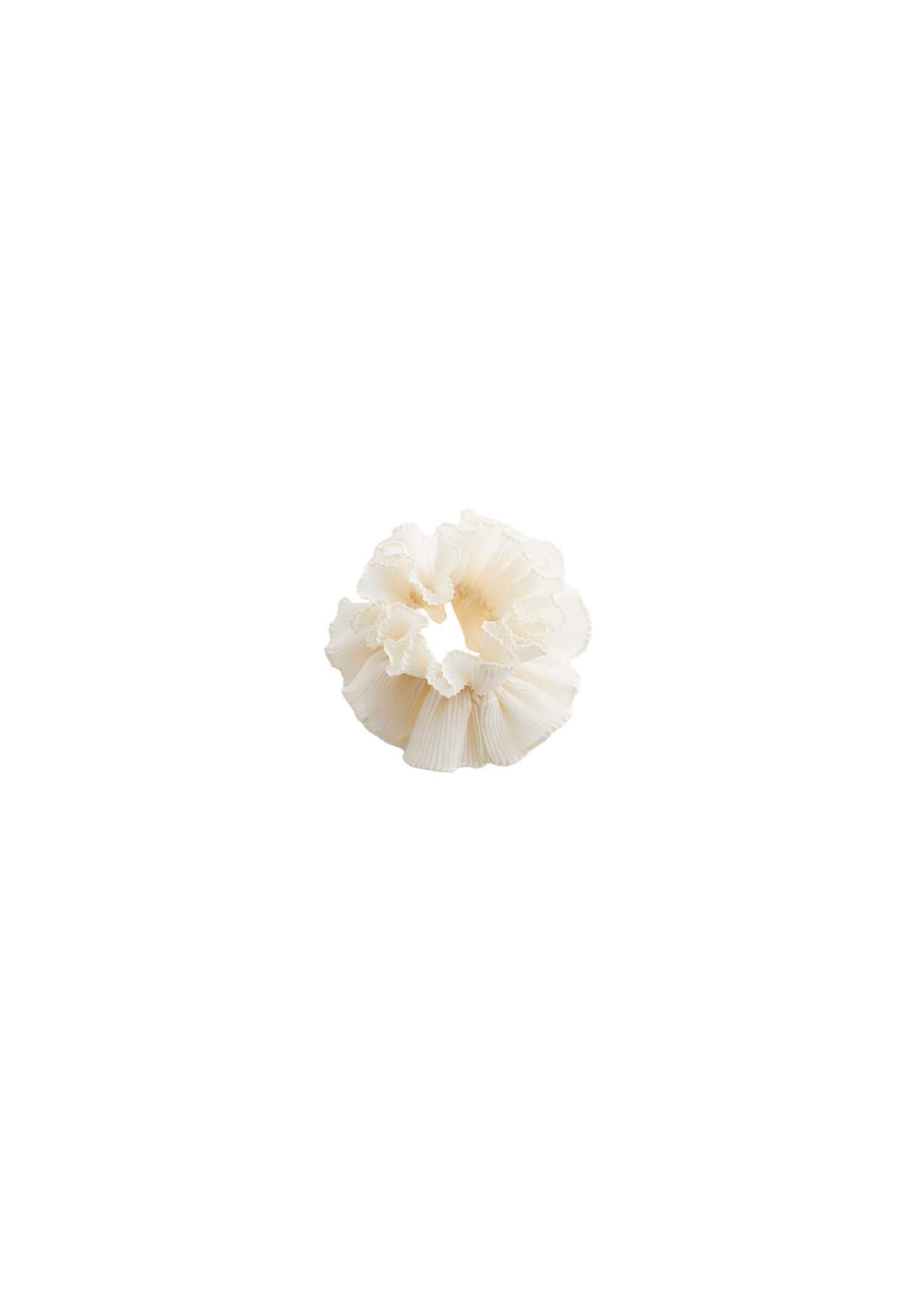 Beige Maxi-Flower Scrunchie, , large image number 1