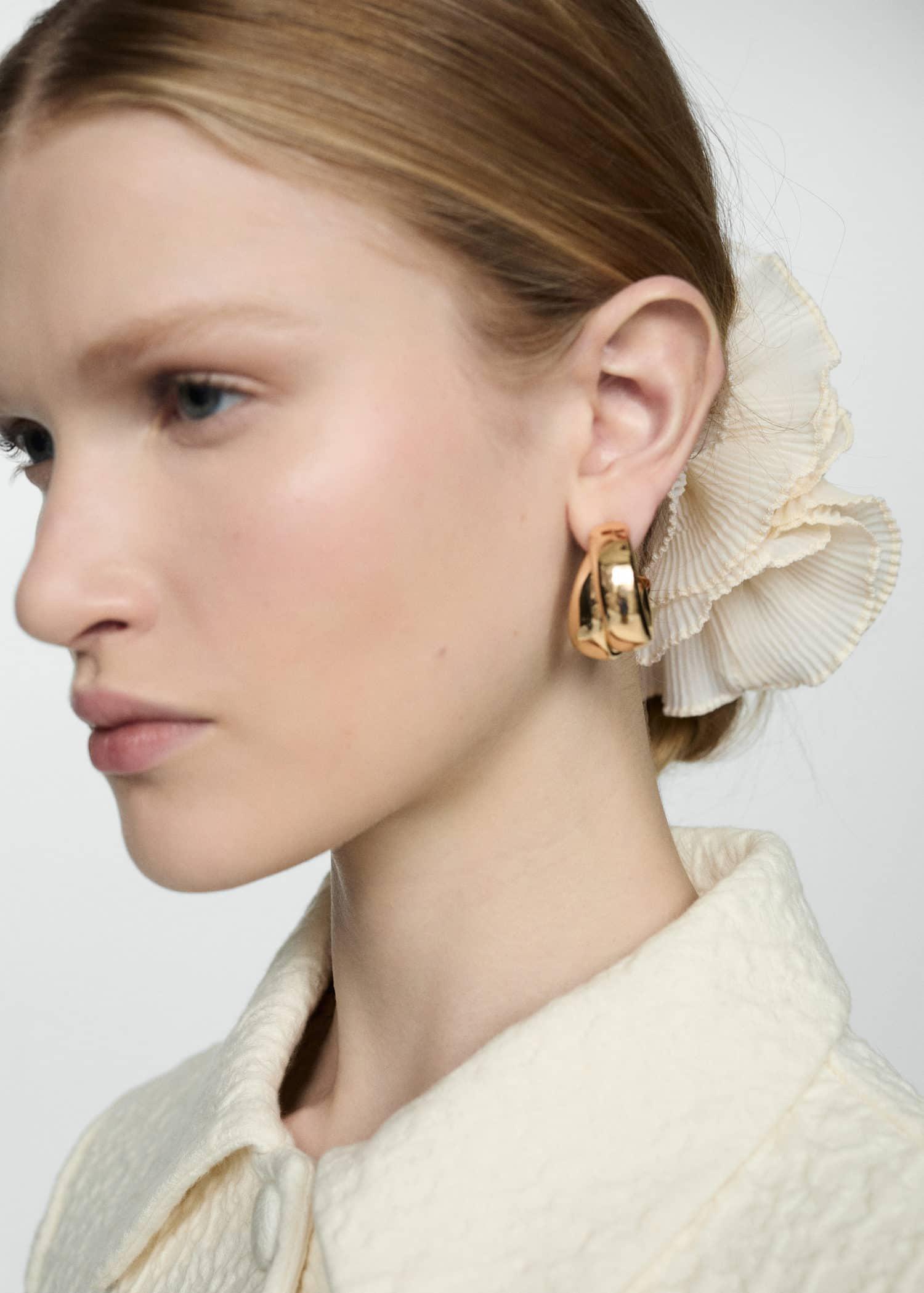 Beige Maxi-Flower Scrunchie, , large image number 2