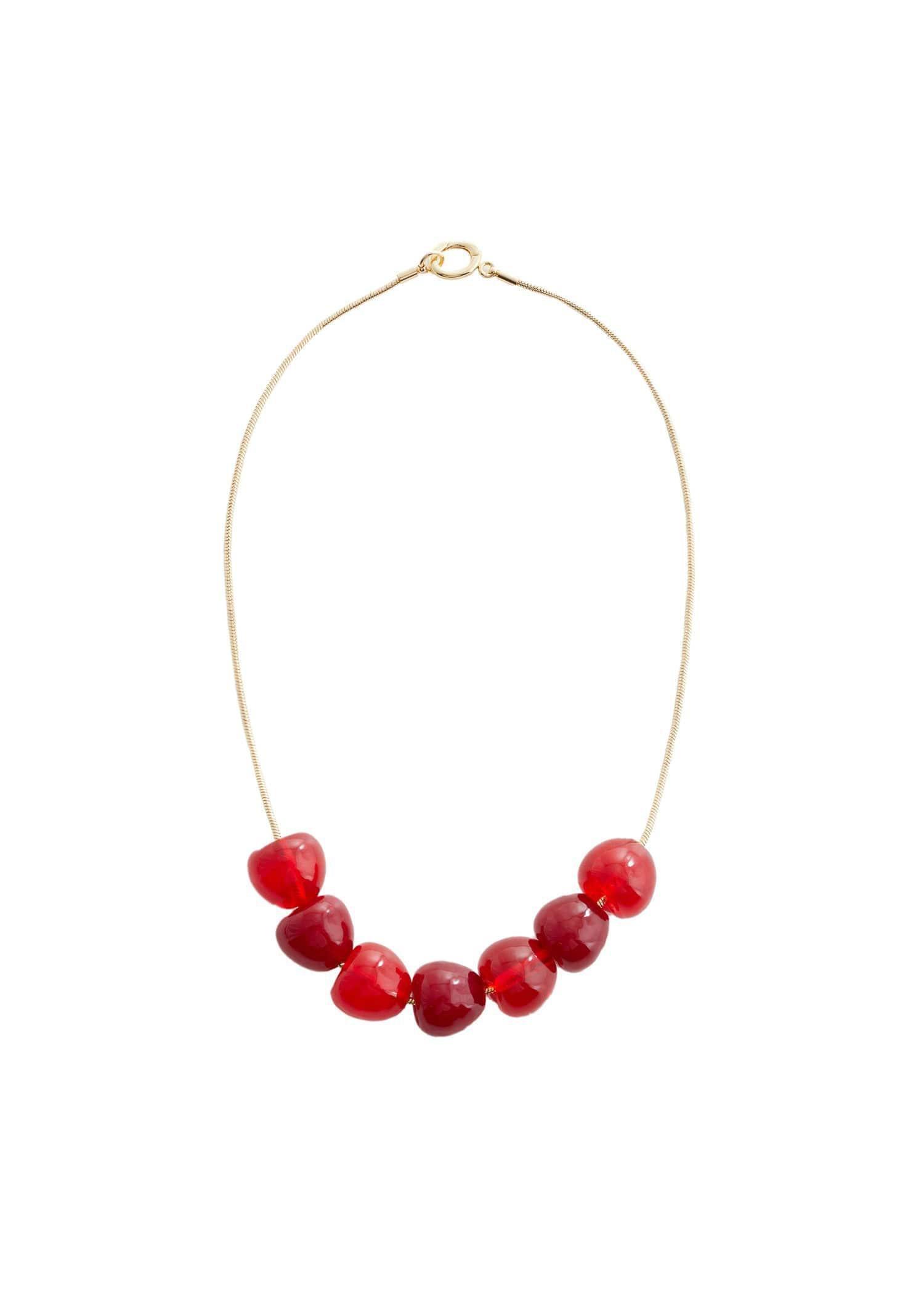 Mango - Red Cherry Pendant Necklace
