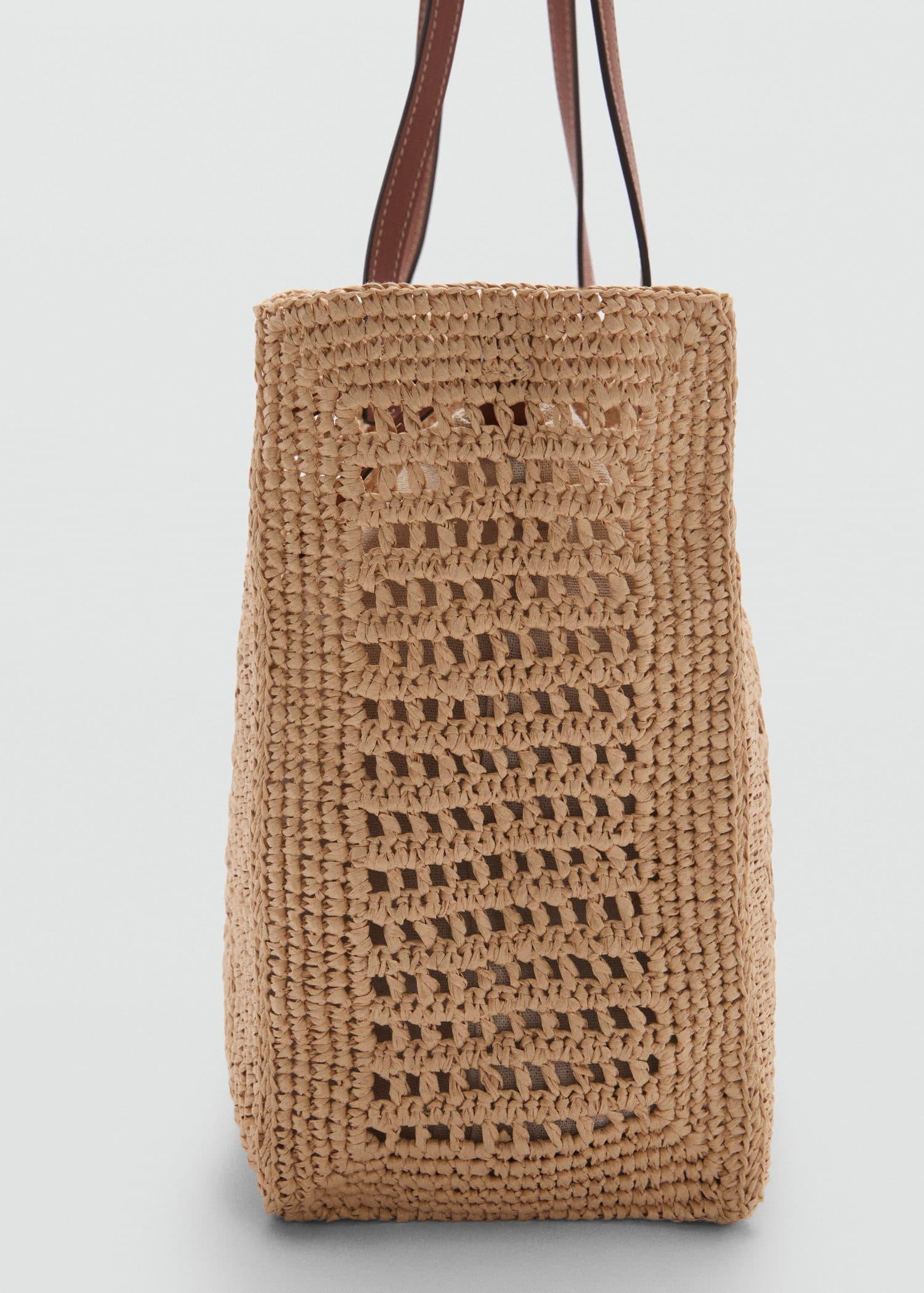 Brown Natural Fibre Shopper Bag, , large image number 1