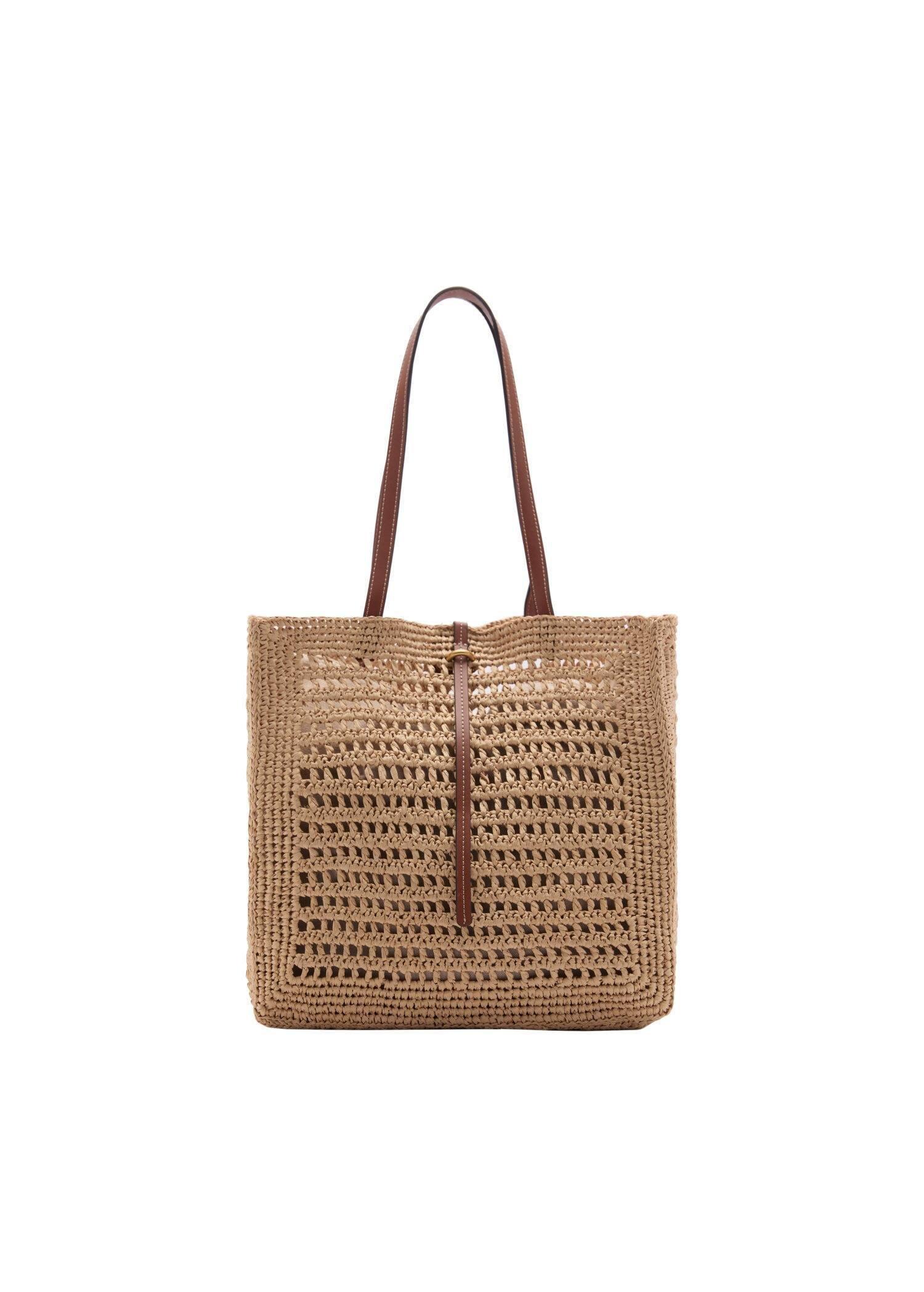 Brown Natural Fibre Shopper Bag, , large image number 3