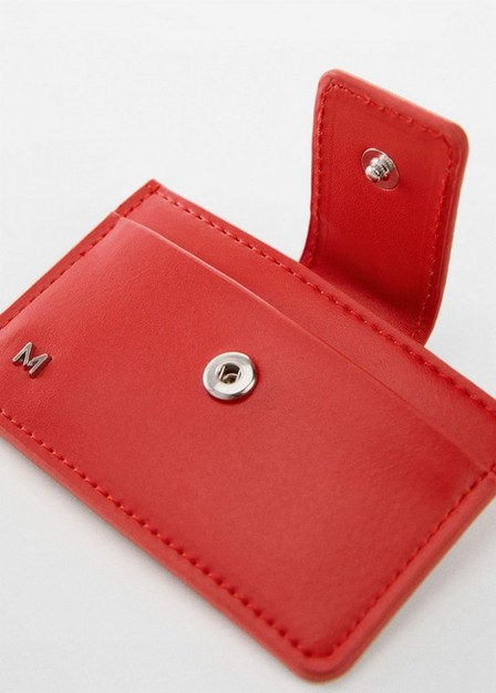 Mango - Red Card Holder With Flap