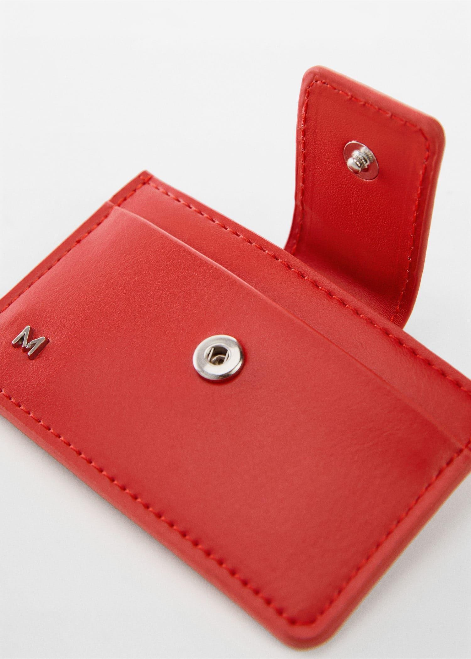 Mango - Red Flap And Logo Card Holder