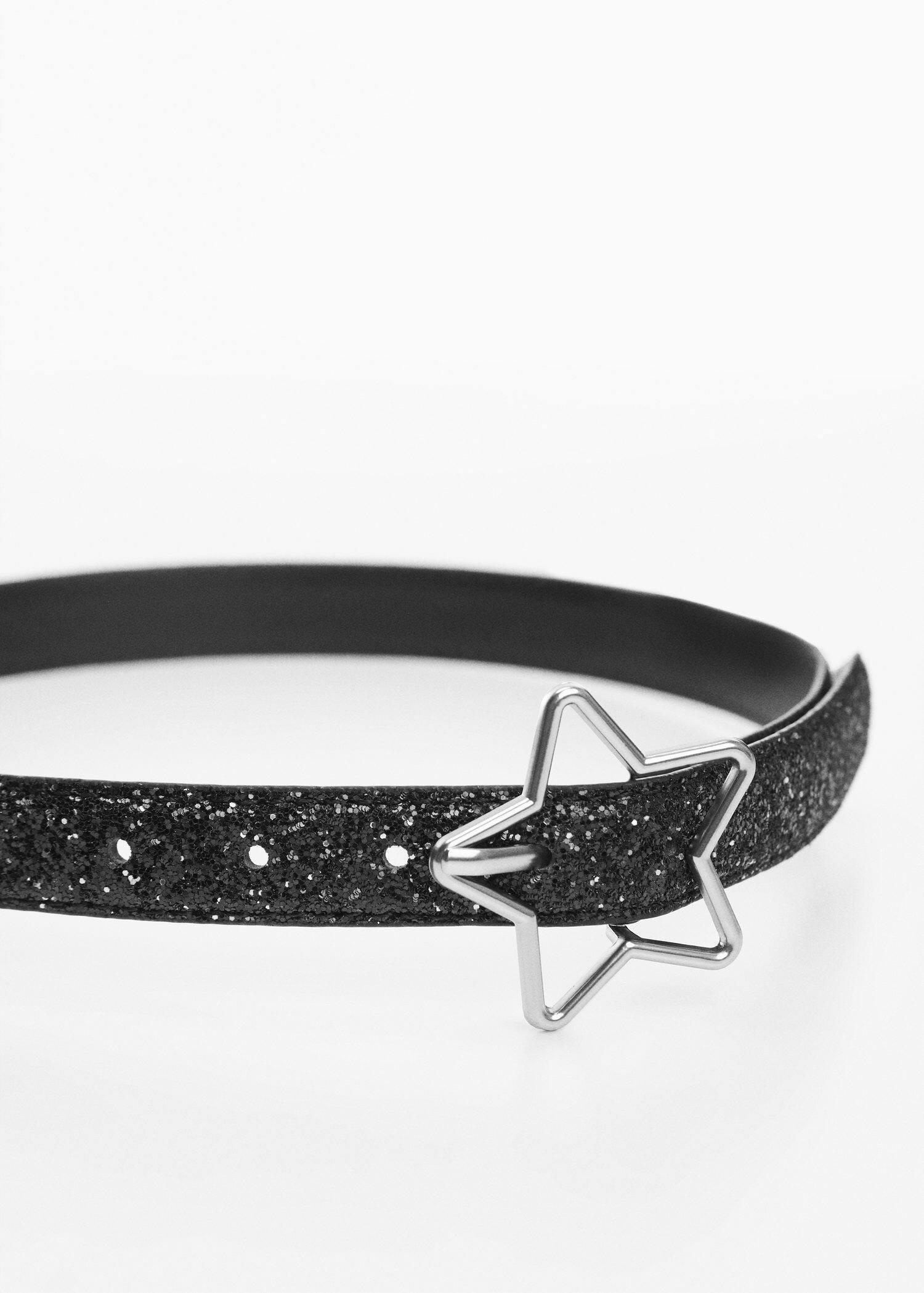 Black Stars Glitter Belt, Kids Girls, , large image number 0