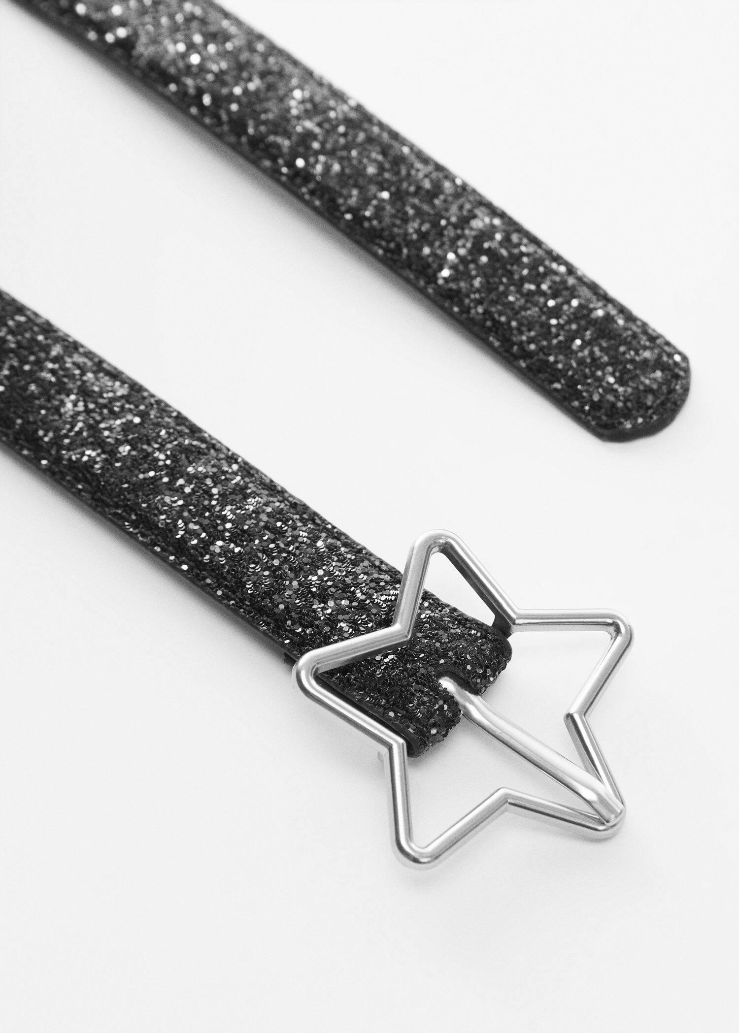 Black Stars Glitter Belt, Kids Girls, , large image number 1