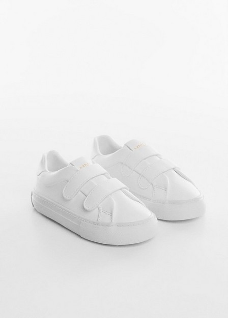 Mango - White Velcro Fastening Sneakers, Kids Boys