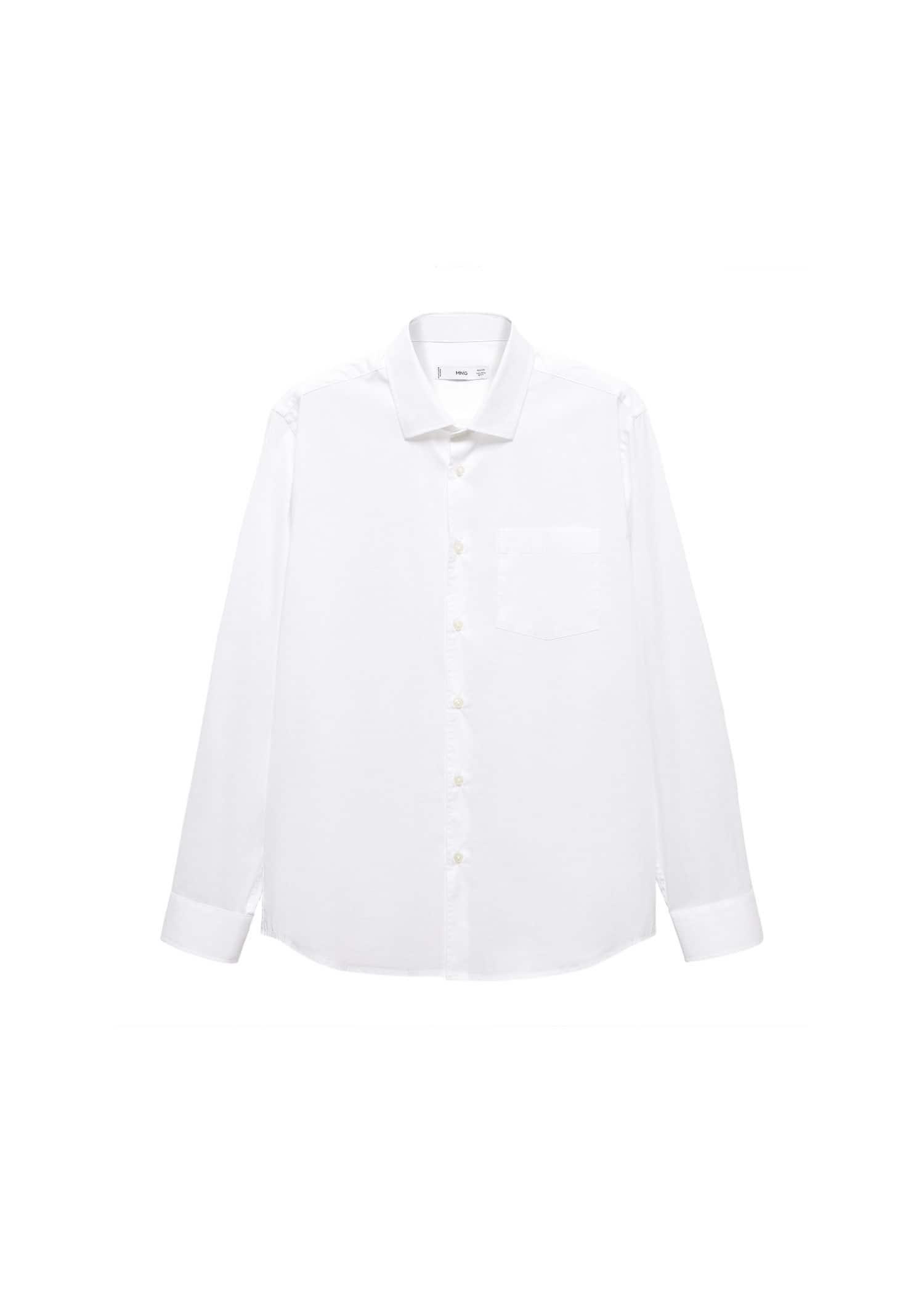 Mango - White Regular Fit Poplin Shirt