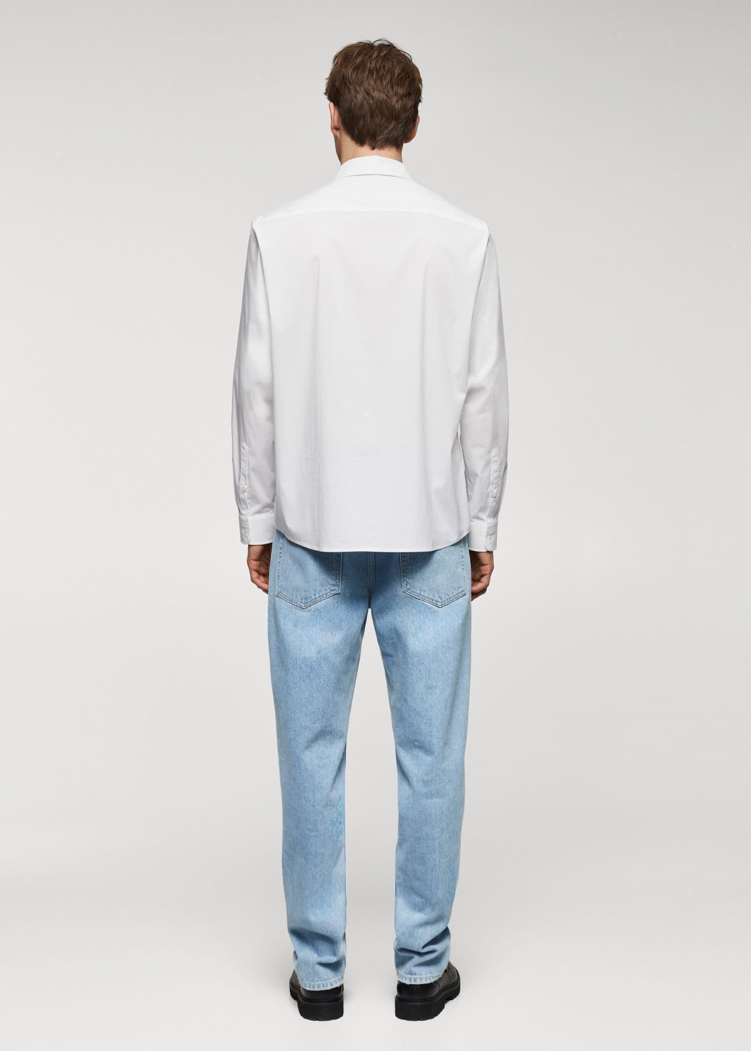 Mango - White Regular Fit Poplin Shirt