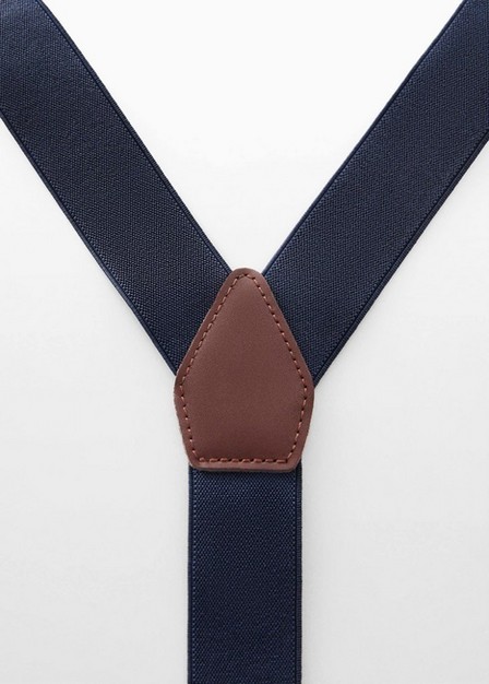 Mango - Navy Adjustable Leather Details Elastic Straps