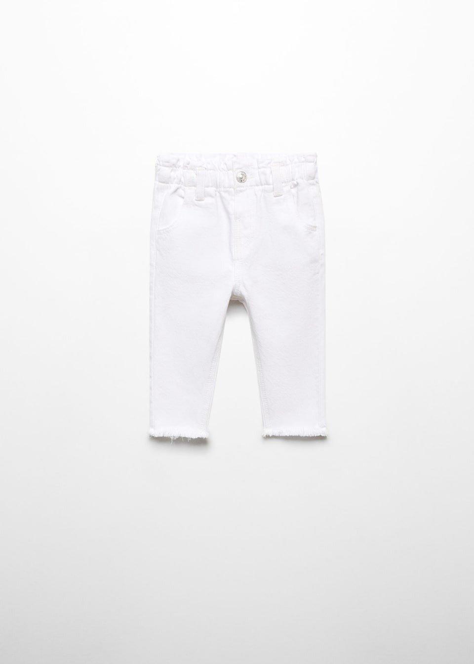 Mango - White Paperbag Jeans, Kids Girls