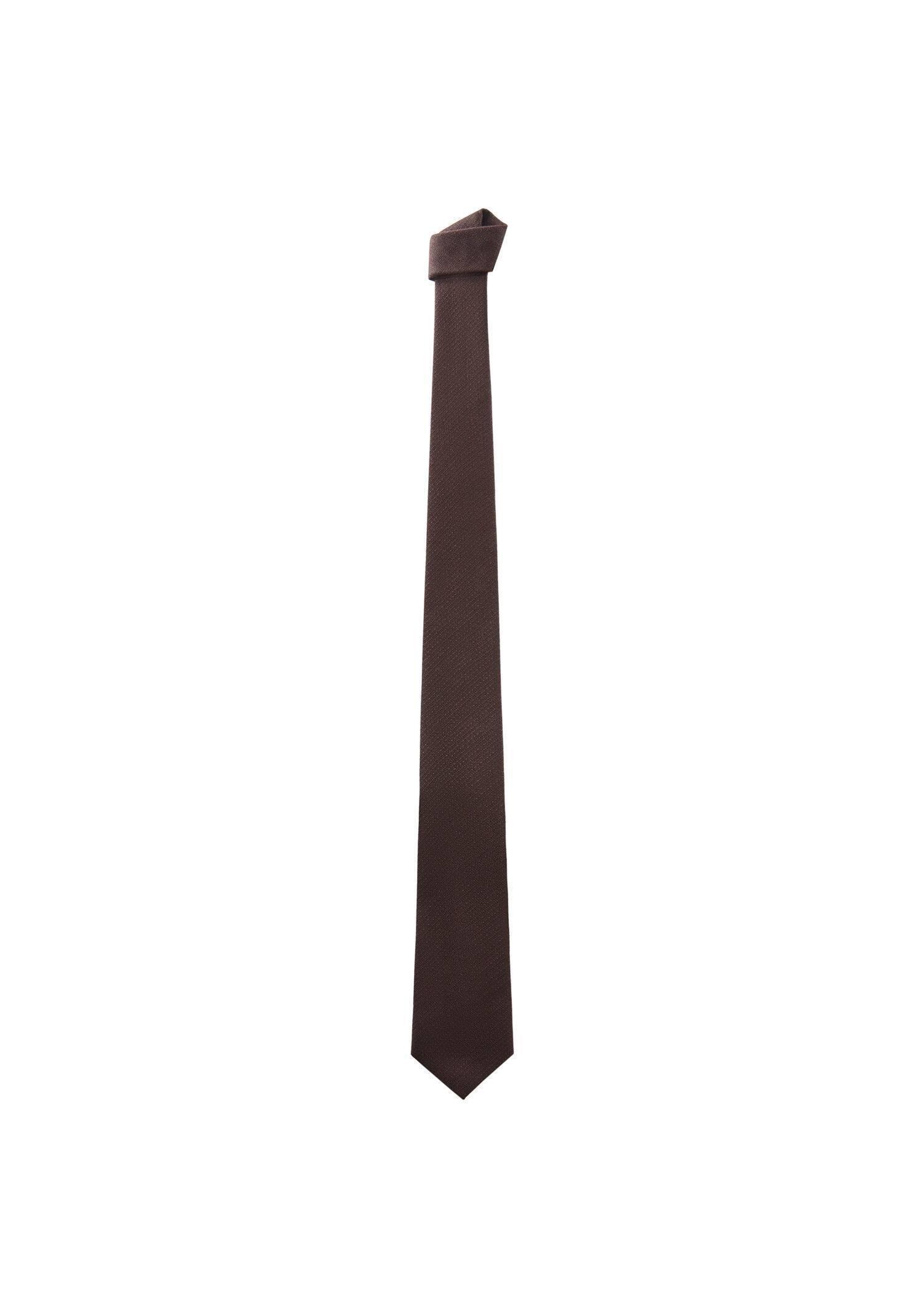 Mango - Brown Structured Cotton Tie