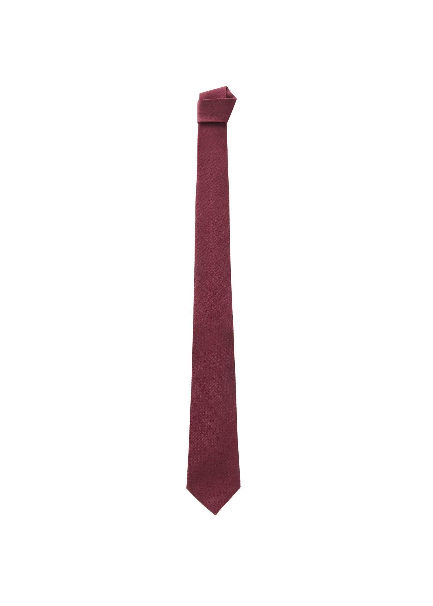 Red Structured Cotton Tie, , large image number 1