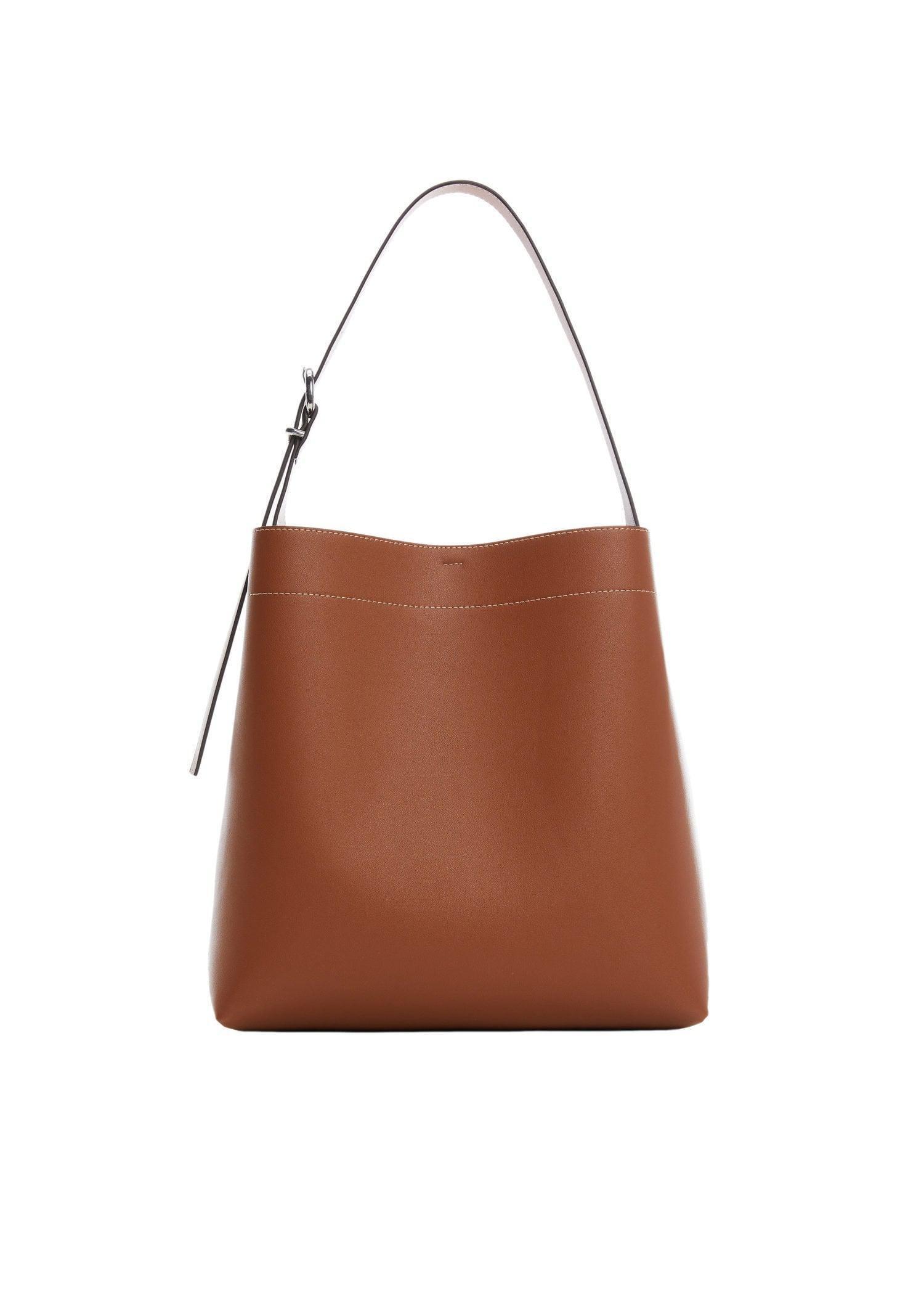 Mango - Brown Short Handle Shopper Bag