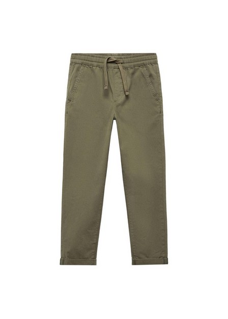 Mango - Khaki Cotton Jogger-Style Trousers, Kids Boys
