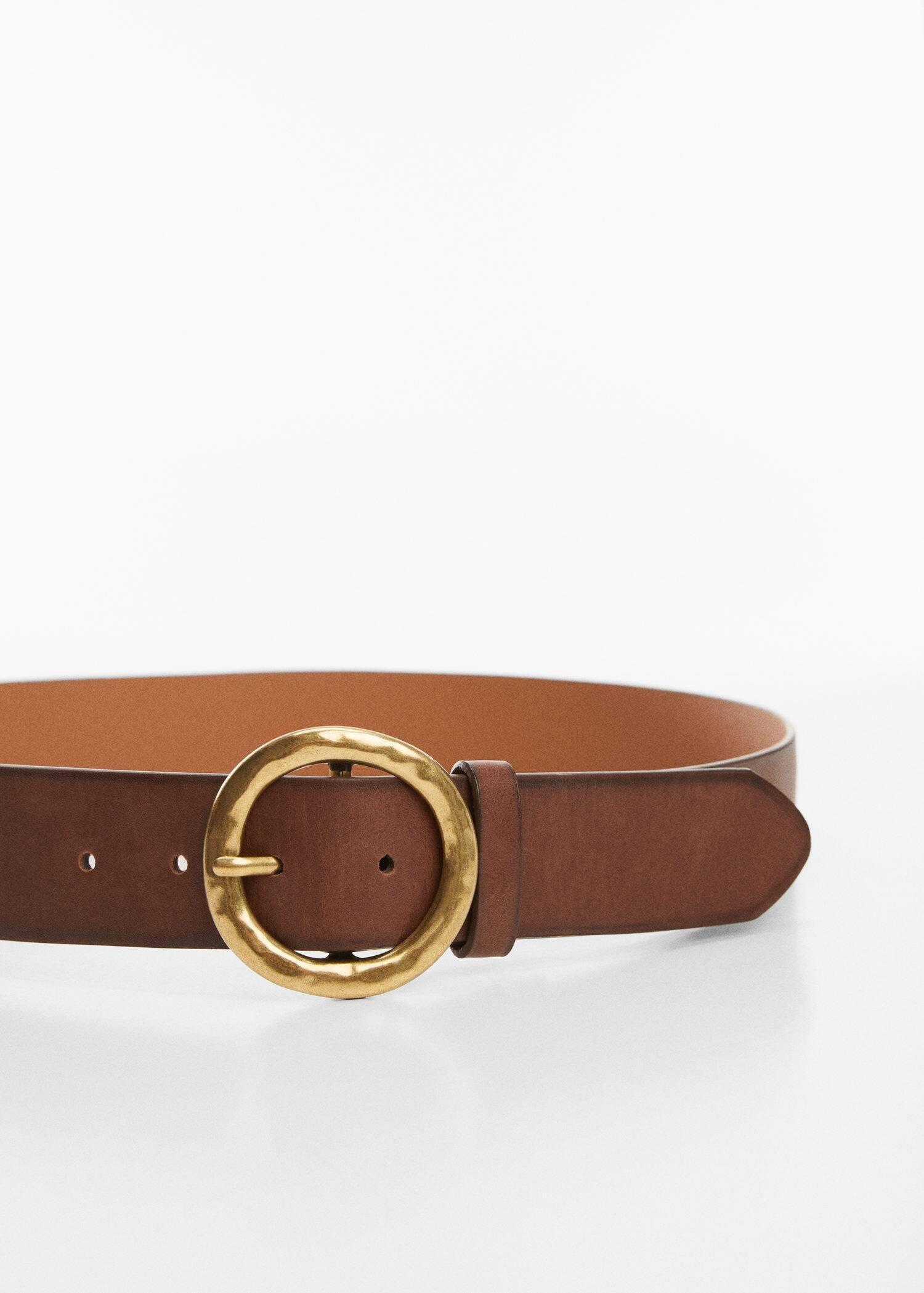 Mango - Brown Rounded Buckle Belt