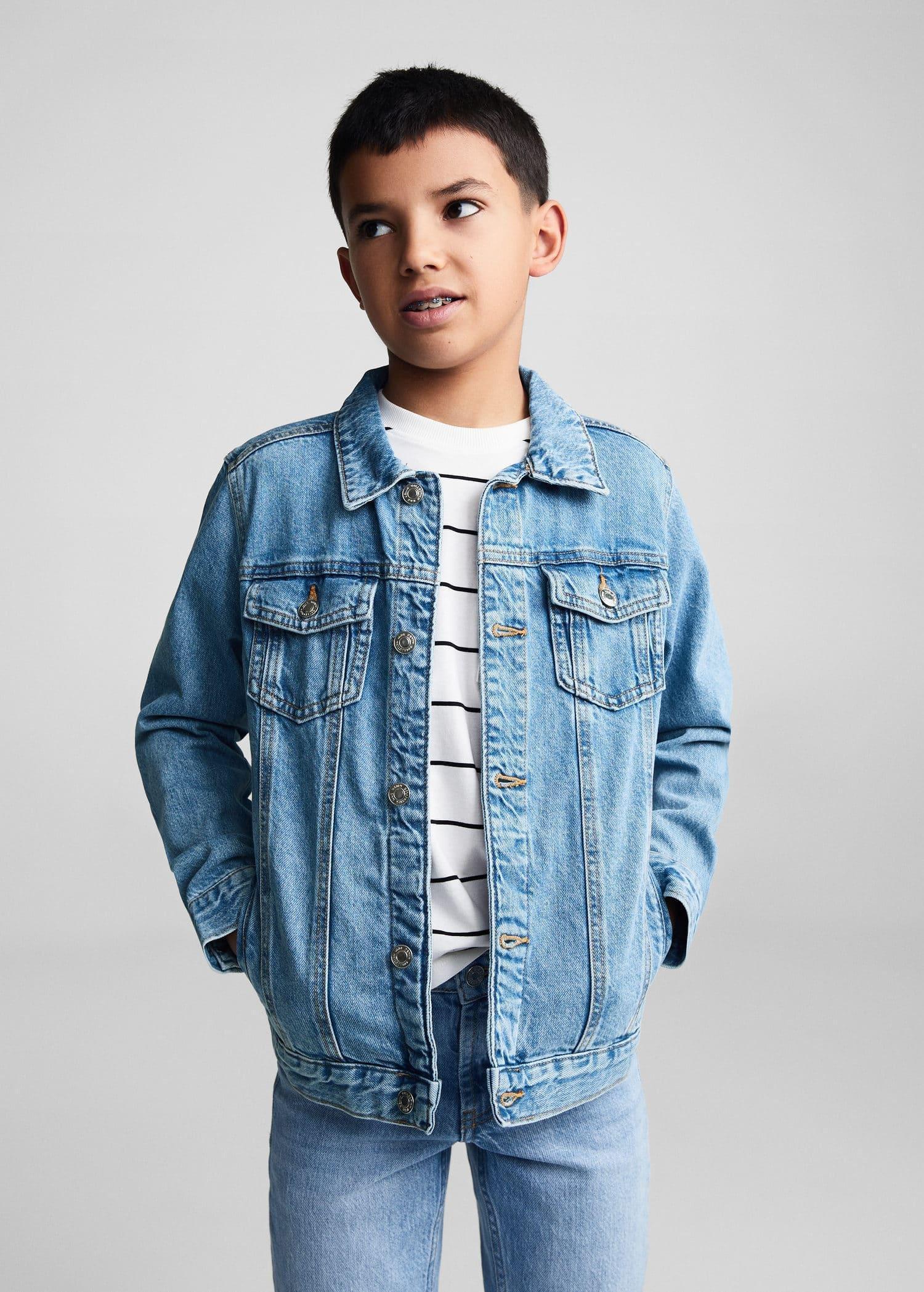 Blue Pockets Denim Jacket, Kids Boys, , large image number 0
