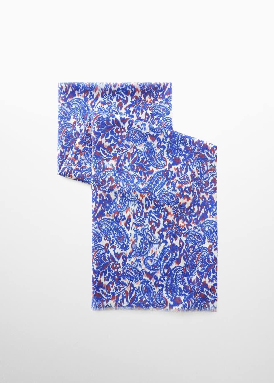 Blue Paisley Print Scarf, , large image number 2