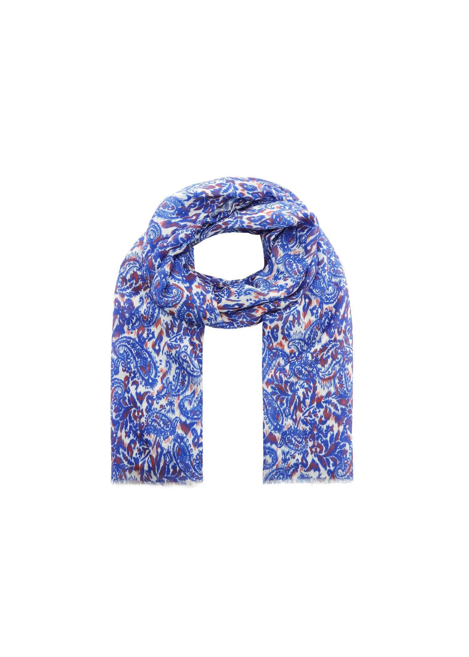 Blue Paisley Print Scarf, , large image number 3