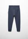 Mango - Navy Cotton Jogger-Style Trousers, Kids Boys