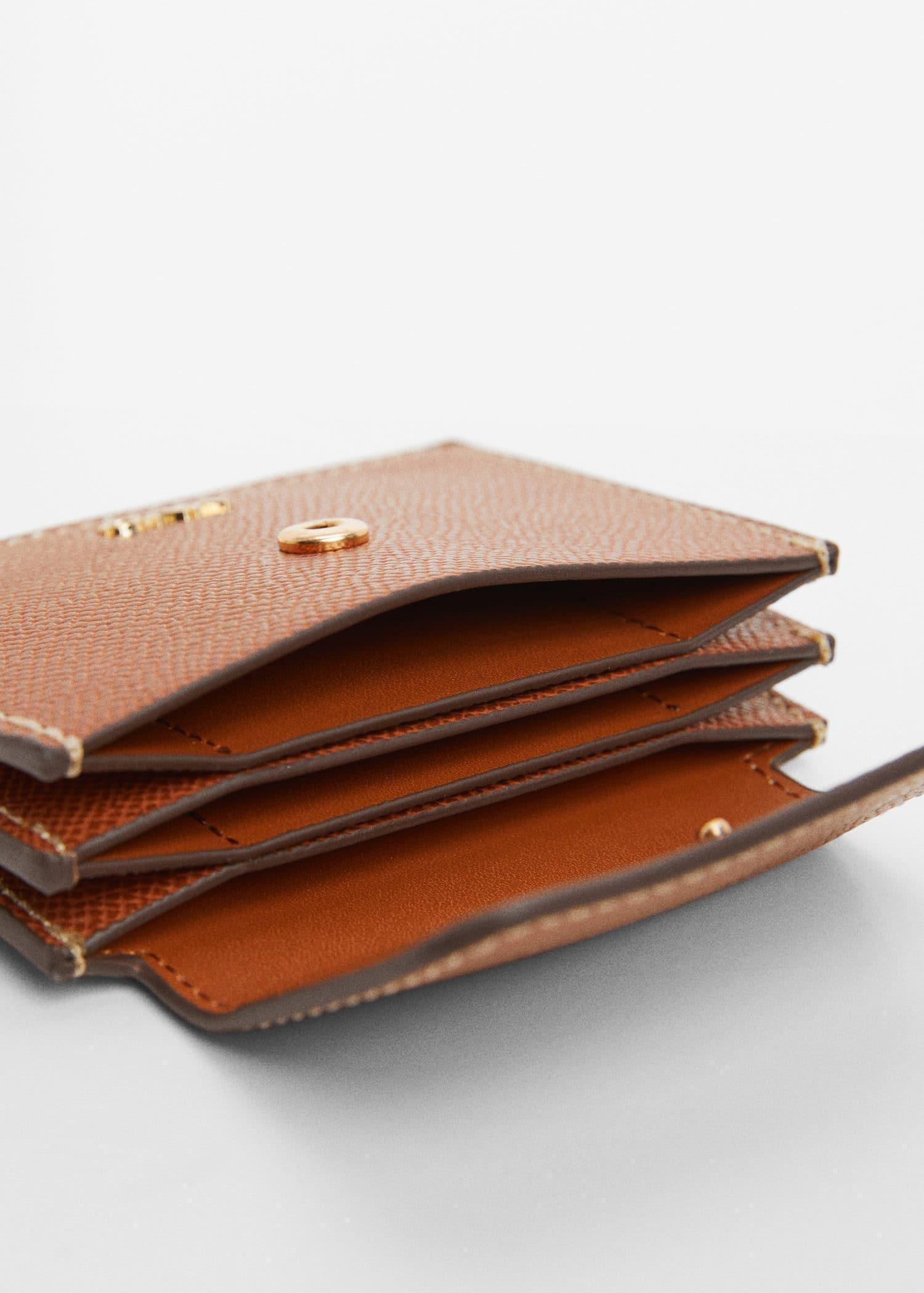 Brown Faux Leather Cardholder, , large image number 1