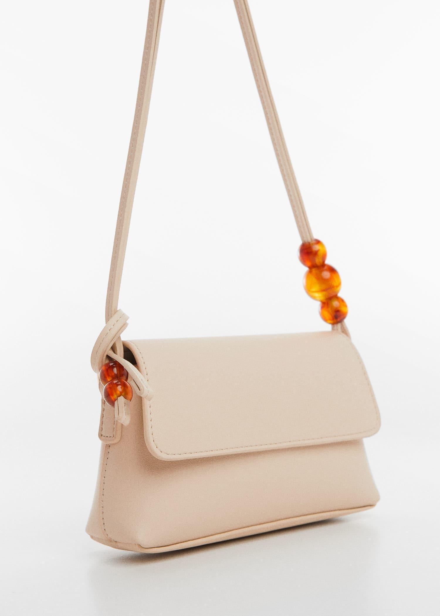 Beige Beaded Shoulder Bag, , large image number 0