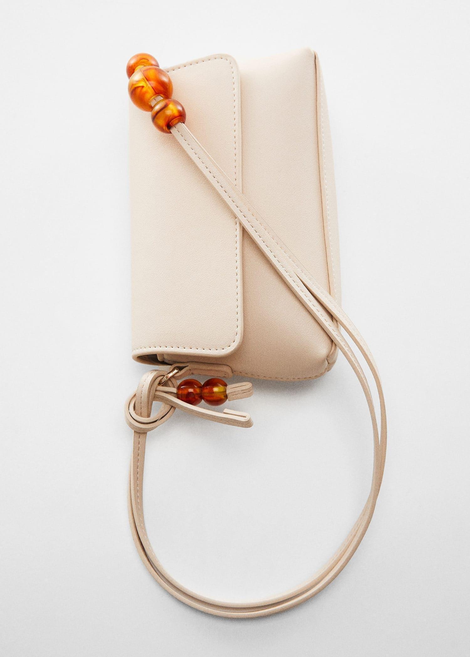 Beige Beaded Shoulder Bag, , large image number 2