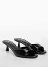 Mango - Black Patent Leather Effect Heeled Sandal