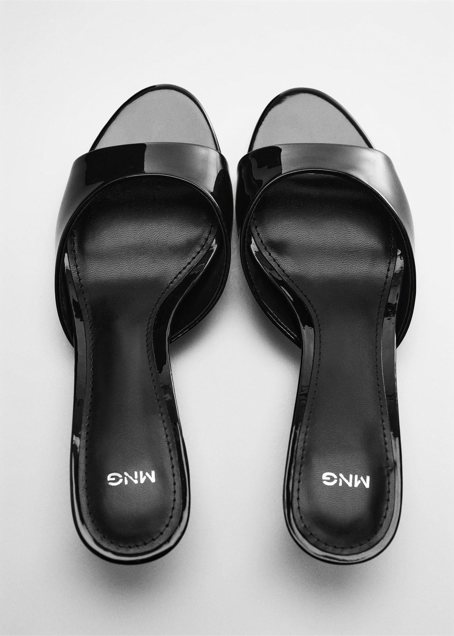 Mango - Black Patent Leather Effect Heeled Sandal