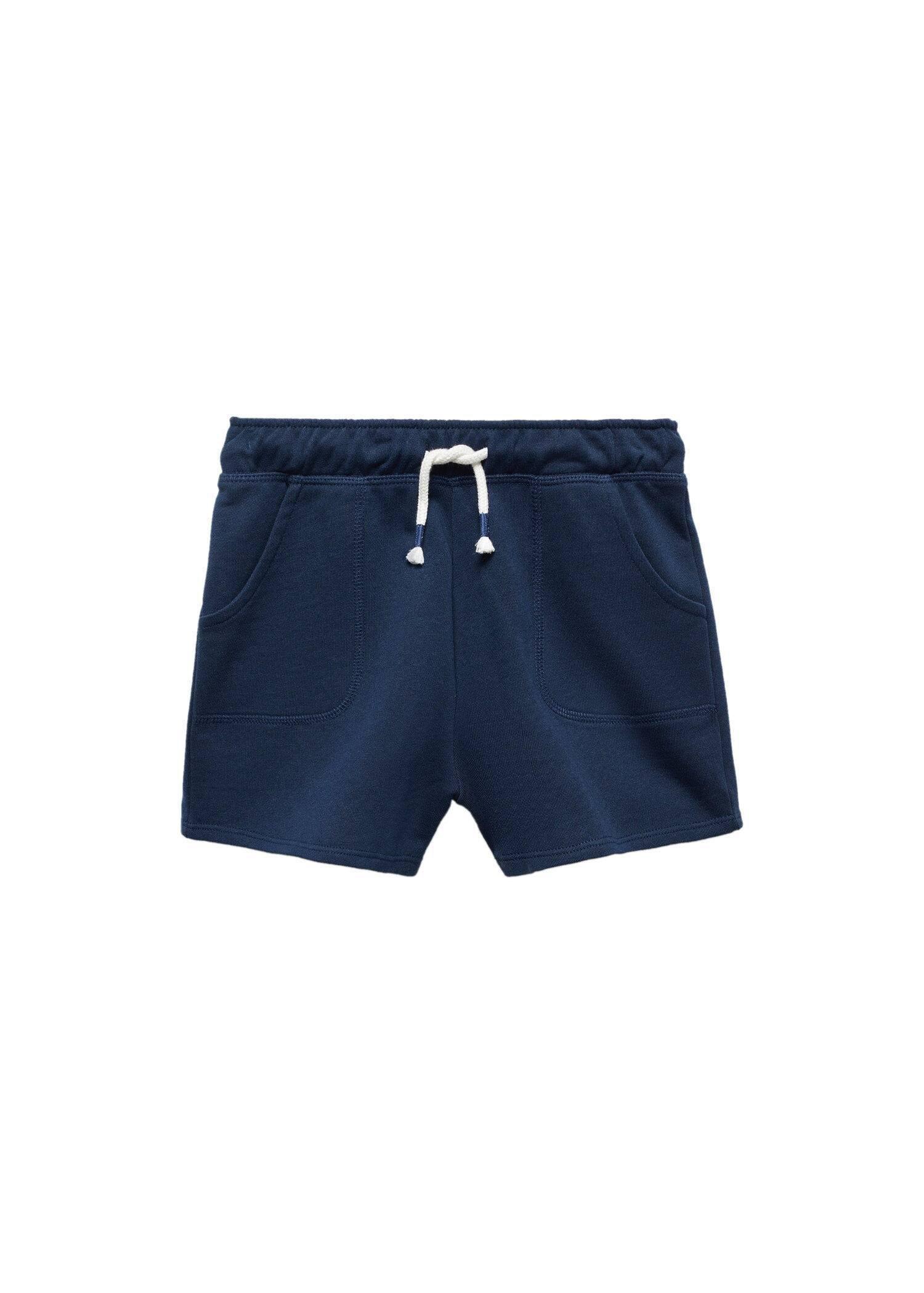 Mango - Navy Cotton Shorts, Kids Girls