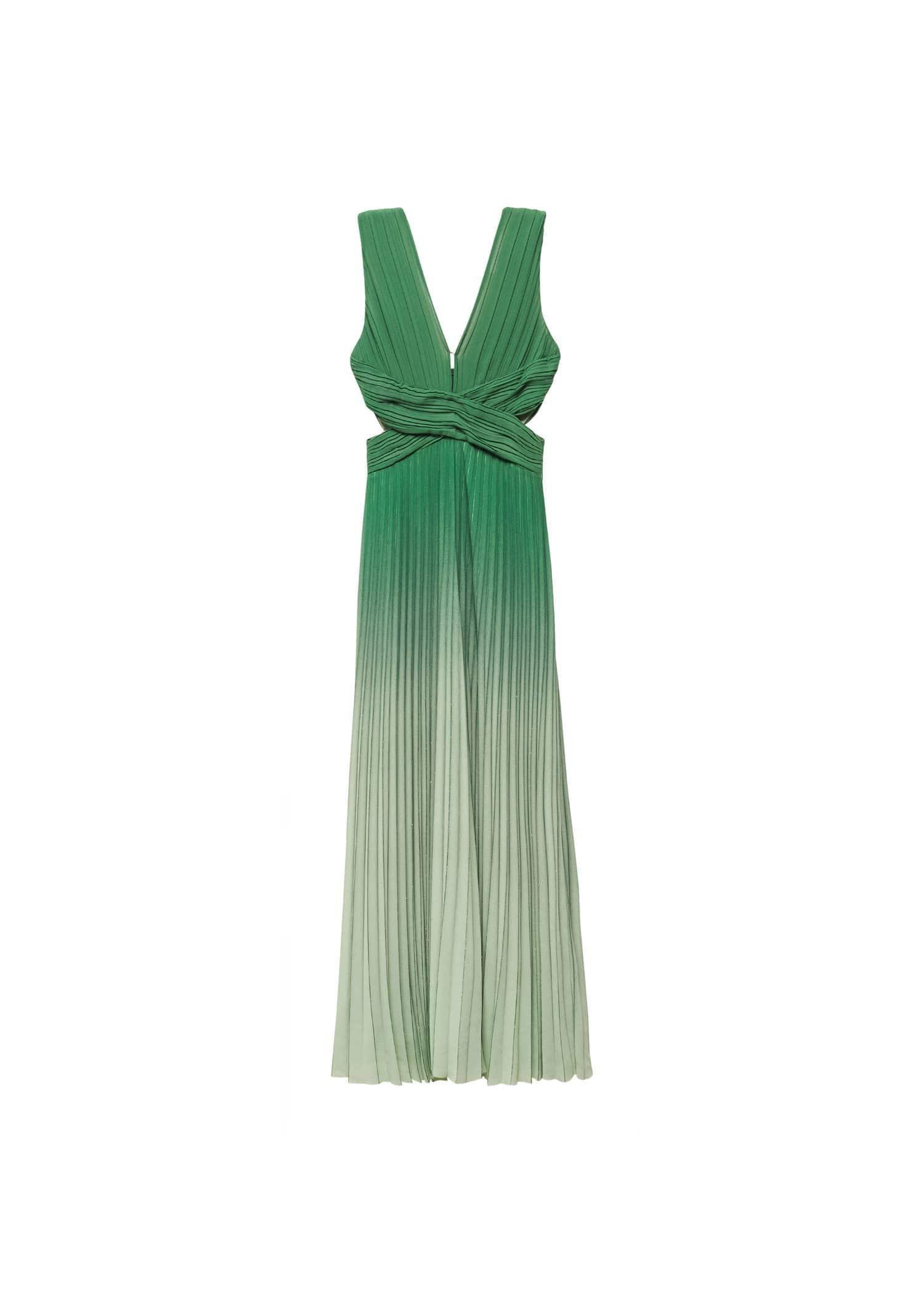 Mango - Green Pleated Ombre Dress