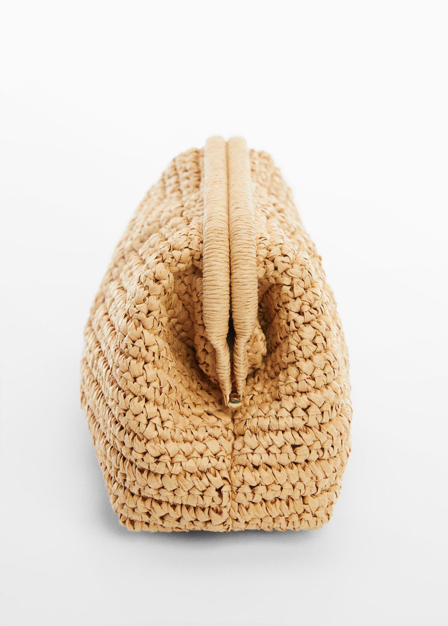 Beige Rattan Clutch Bag, , large image number 1