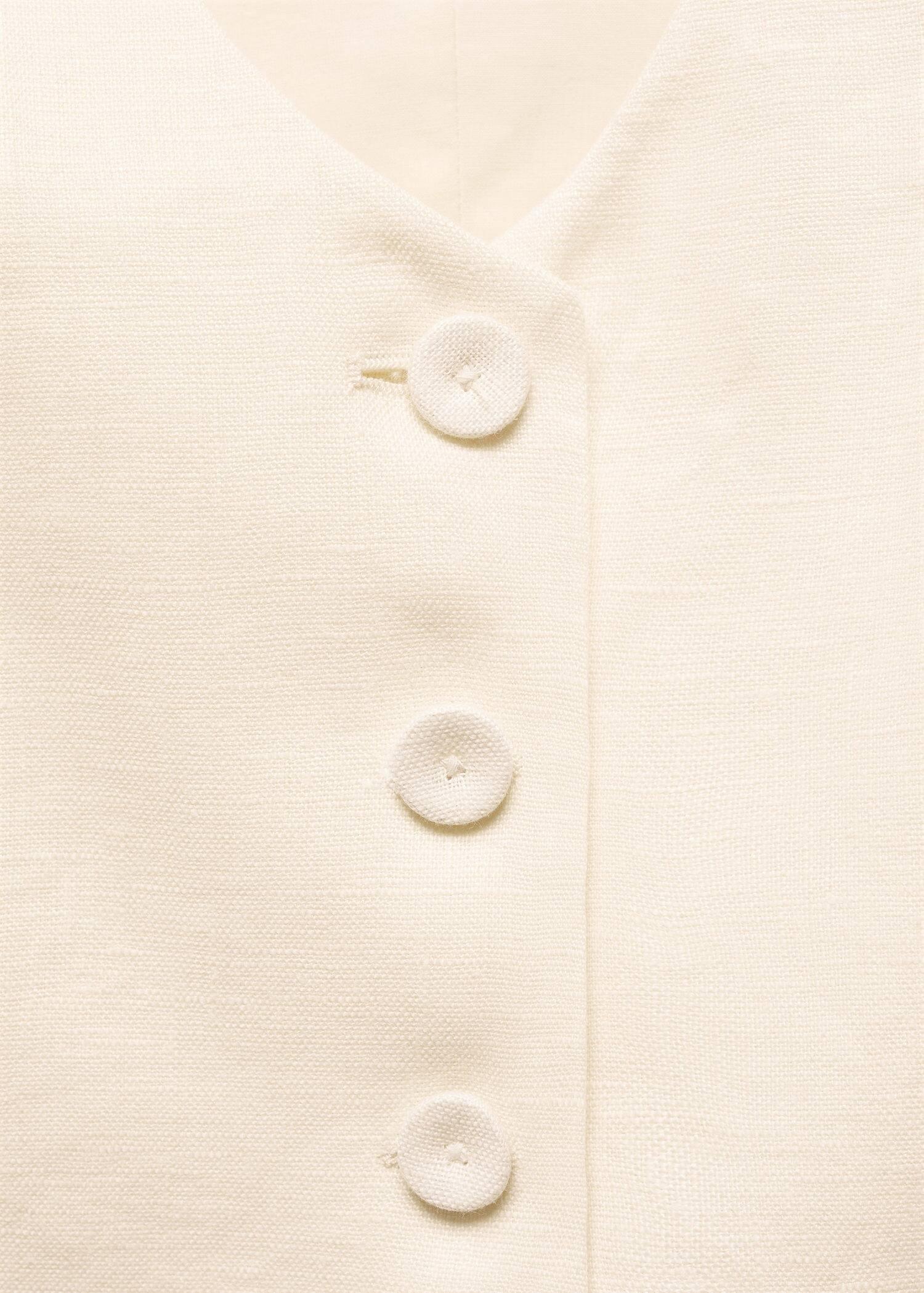 Ecru Linen Suit Waistcoat, , large image number 2